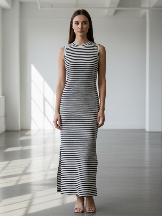 n/t Dresses & Skirts - Striped Black & White Sleeveless Dress